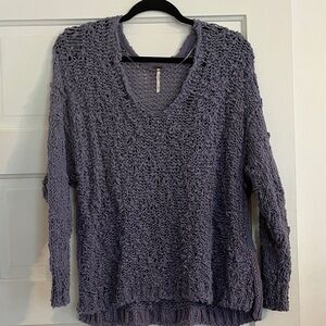 Free People V-Neck Sweater in Purple